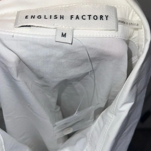 English Factory Faux-Feather Buttondown Shirt size M - Picture 10 of 11